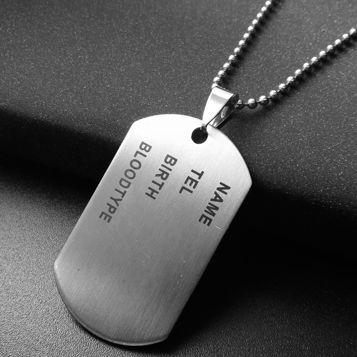 Fashion Lettering Military Identity Card Titanium Steel Pendant Wholesale Nihaojewelry display picture 1