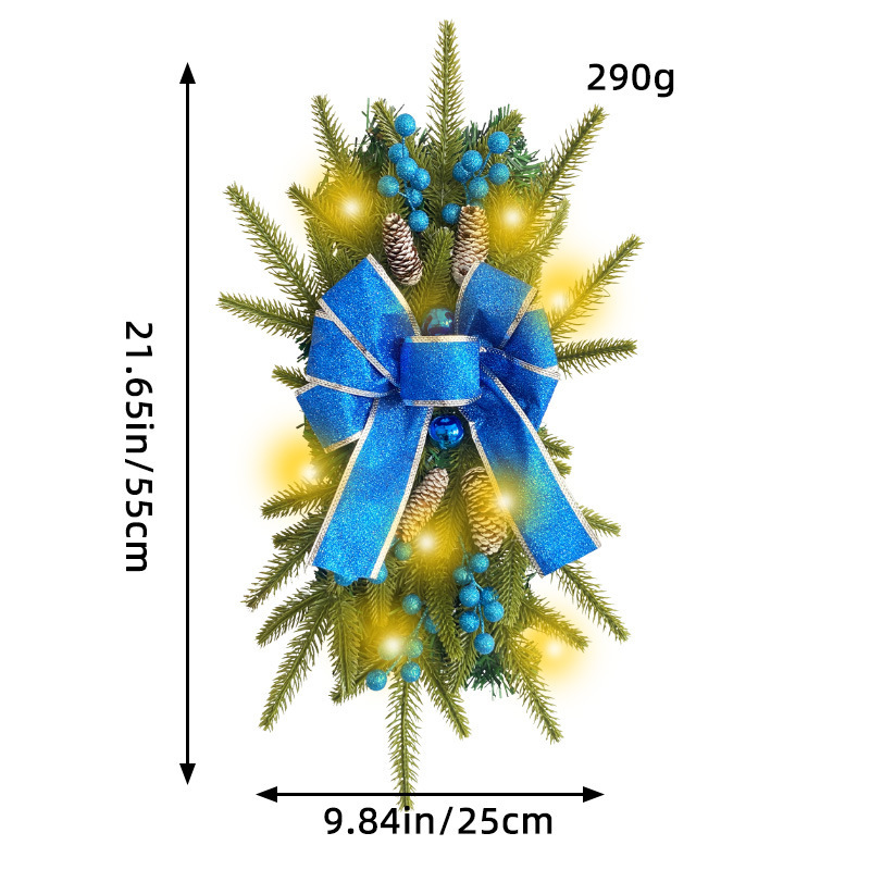 Decoraciones navideñas Guirnalda de Navidad Cortina de ratán Colgante Hogar led Escaleras luminosas Colgante de puerta decorativa