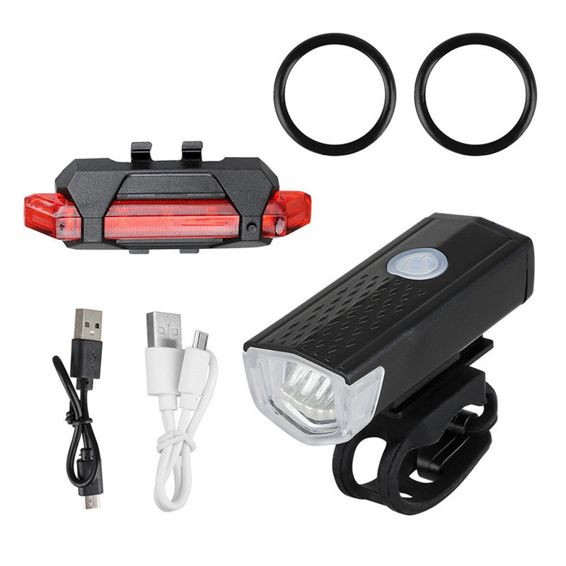 Night Riding Equipment Accessories Led Warning USB Mountain Bike Headlight Tail Light Set Cycling Light Bicycle Light