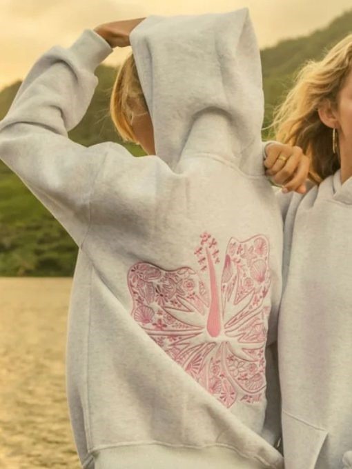 밝은 회색 히비스커스--자수