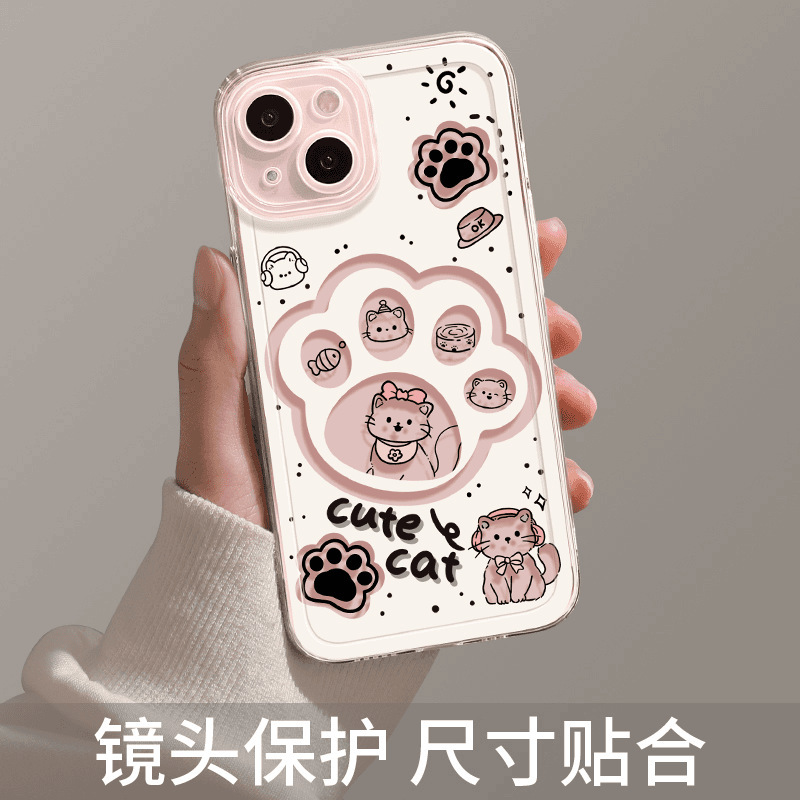 Apple 15promax 携帯電話ケース 14 ハイエンド 16 かわいい 13 人気の高価値に適した新しい猫と犬の足|undefined