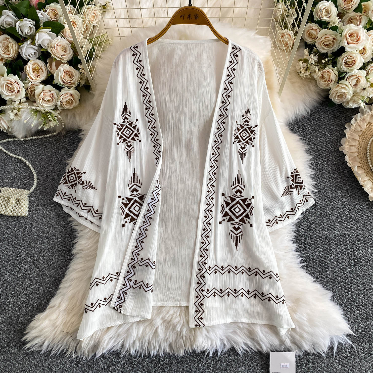 Women's Long Sleeve Cardigan Jacket Vacation Style Sun Protection Loose Top Breathable Chic Embroidered Retro 2026 New_ecoleips.com