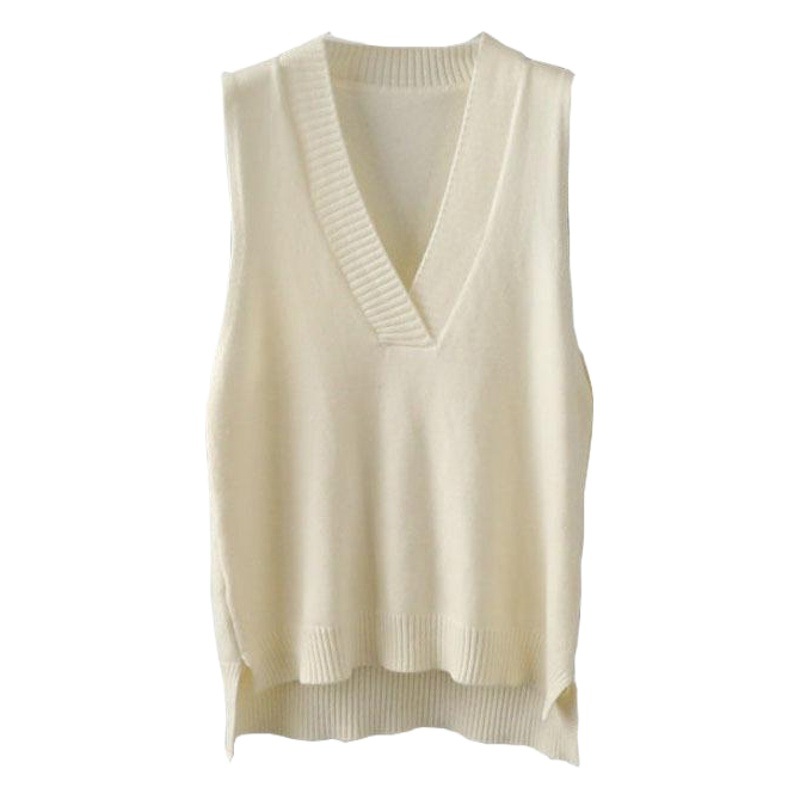 Chaleco 2022 primavera estilo coreano de las mujeres elegante cuello en V de punto chaleco al por mayor 7816