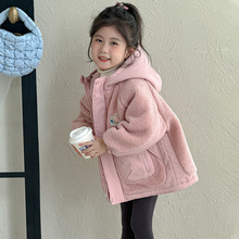 女童外套秋冬款2025新款女宝宝加绒加厚秋装网红儿童洋气秋季上衣
