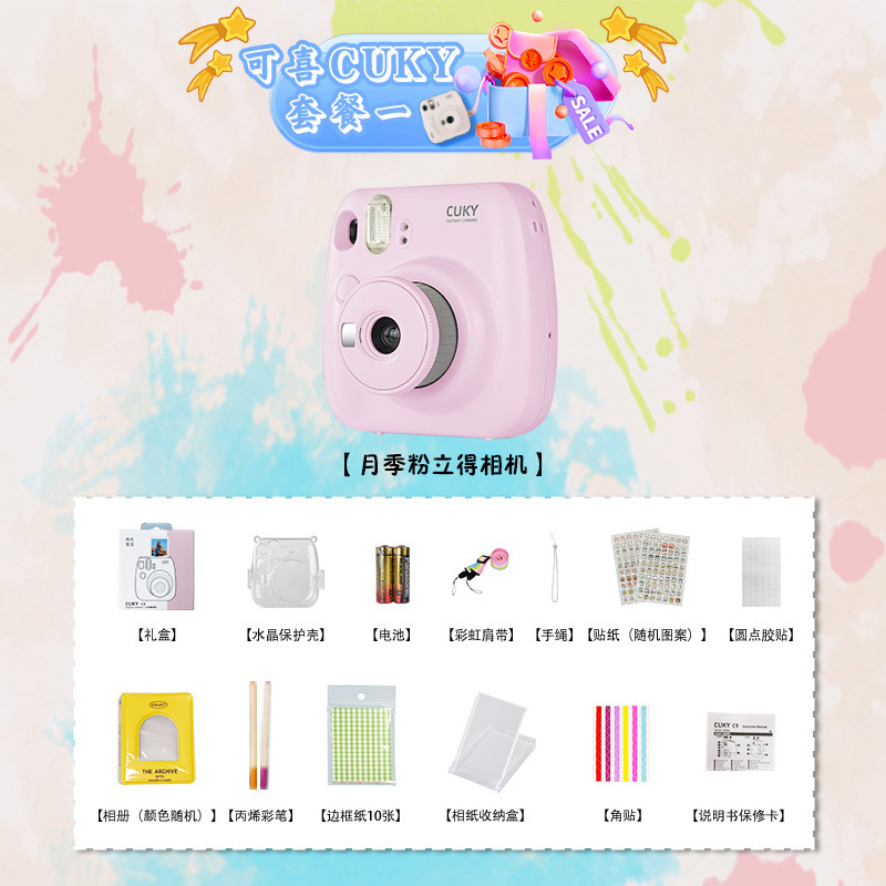 キューキー CUKY ポラロイド mini12 新型カメラ 使い捨てインスタントカメラ フォトペーパー ポラロイドセット|undefined