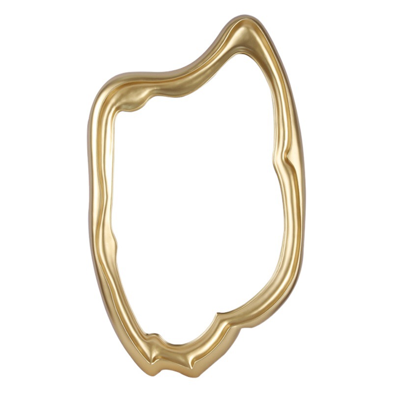 Nórdico barroco espejo decorativo en forma especial fondo dorado decoración de la pared sala de estar de arte colgante de pared espejo de baño de lujo Luz