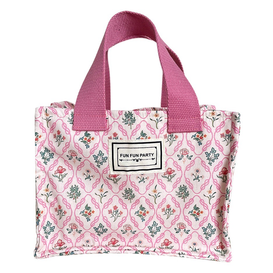 Amazon transfronteriza de suministro/picnic floral caja de almuerzo bolsa de todo el partido de la mano que lleva pequeña bolsa cuadrada de encaje bolsa de almacenamiento bolsa de la momia