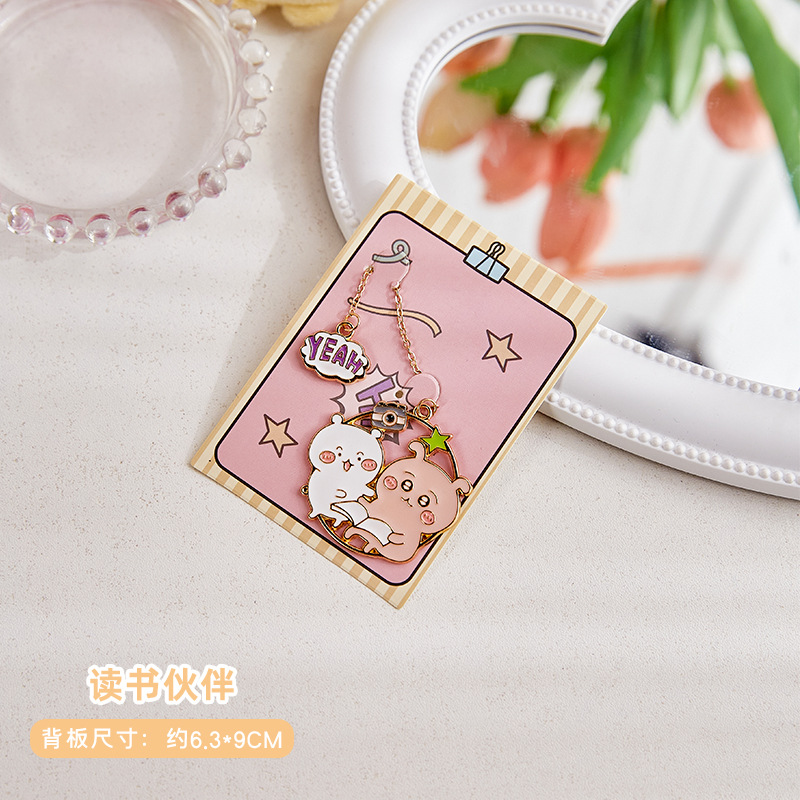 Jijiwaka adorable aleación de zinc marcadores de alto valor de belleza del corazón de la niña marcadores de metal para estudiantes pequeños regalos exquisitos