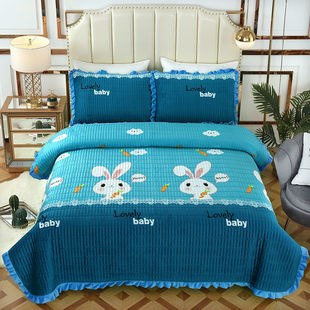 Two-sided Bed Cover Mat Crystal Velvet Coral Velvet Milk Velvet Bed Cover Mat Three-piece Set Cotton Bed Sheet Kang Mat Tatami