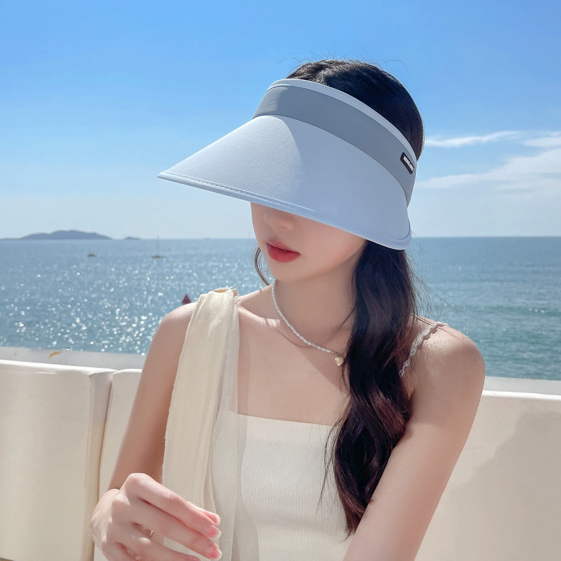 Korean UV sun protection hat women's large brim empty top hat in summer riding UV rays face protection sun hat outdoor sun protection