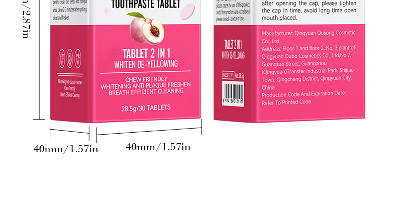 55g Weight Oral Care Products, Solid Toothpaste Personal Care Type Plastic Material Tooth stain removal Function Vocabulary Words/Name, Fruit, teeth Pattern Modern Style Style Oral Care Products Solid Toothpaste Tooth Stain Removal Vocabulary Words/Name Fruit Teeth Personal Care Bath & Shower 21