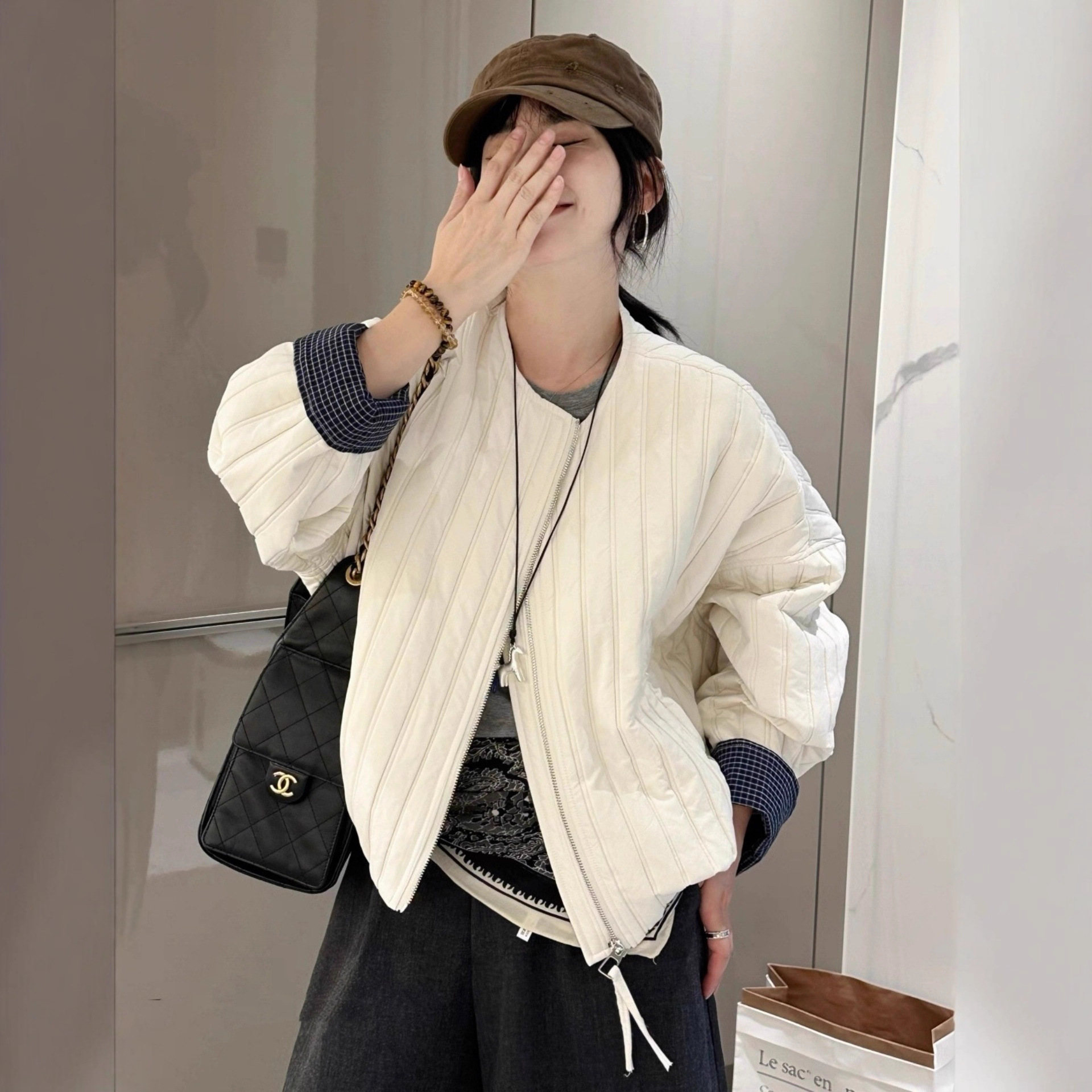 短款棒球服夹棉外套女2025秋季新款高级感小个子轻薄棉服夹克上衣