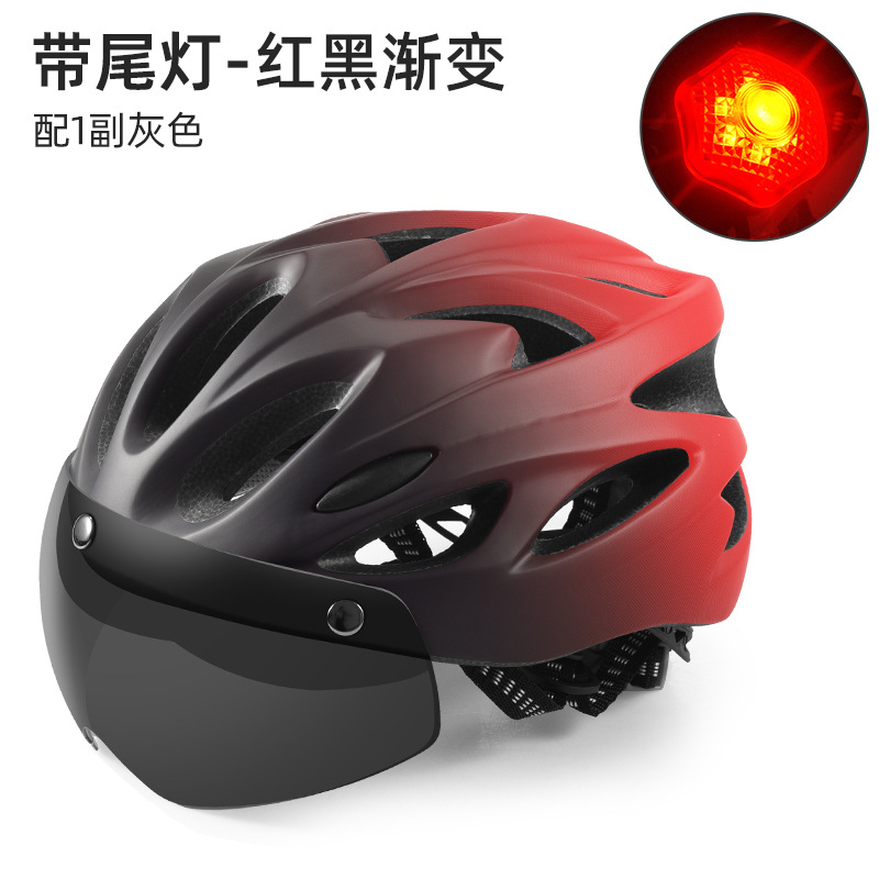 Casco de bicicleta de montaña de verano de los hombres bicicleta de carretera gafas de succión magnética casco de equitación con luz trasera sombrero de seguridad equipo