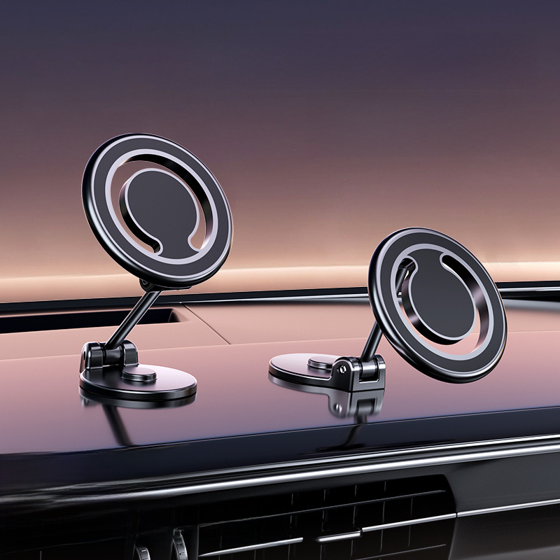Car Phone Mount Magsafe Magnetic Model Folding Fixed Navigation Car Aluminum Alloy 360 Degree Rotating Stand