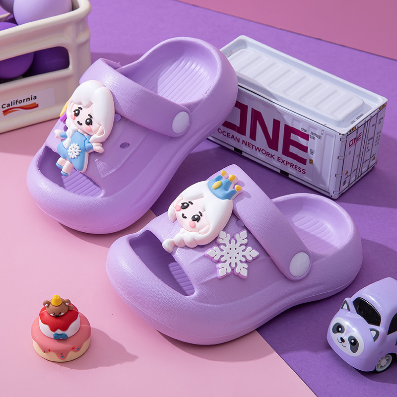 Children's Summer Indoor Non-Slip Clogs for Boys and Girls, Elsa Princess Eva Non-Slip Closed-Toe Sandals Wholesale