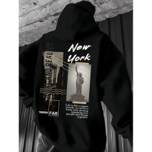 N 28123 New York printed fleece hoodies ŦԼӡ��������ñ����
