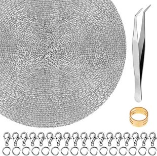 50ft Stainless Steel Chain for Jewelry Making,Anezus Jewelry Chain Bulk Small Metal Chain with 100