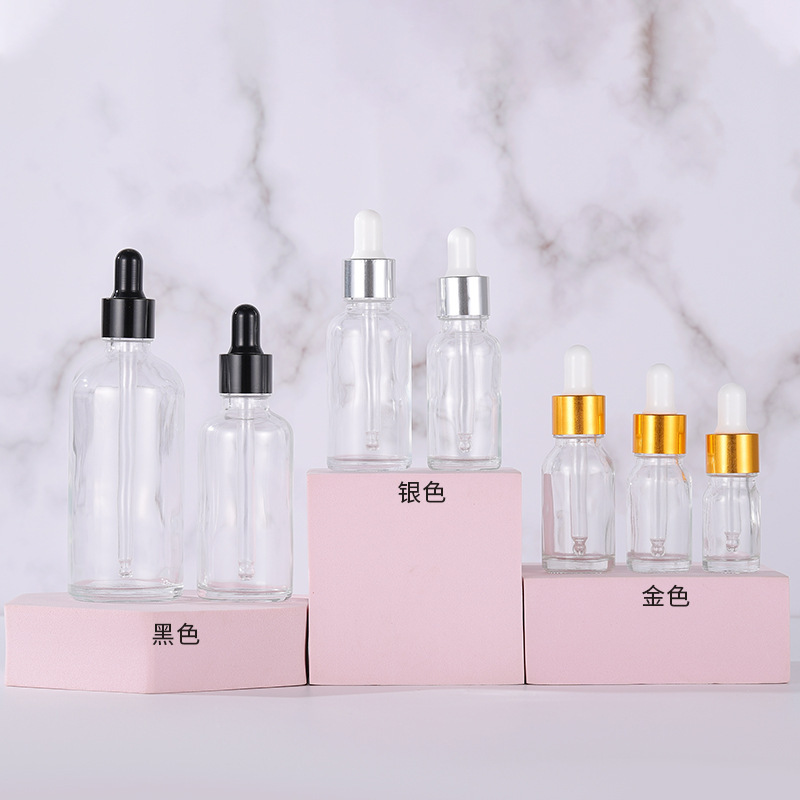 銀脈スポット5ml-100ml透明精油瓶10mlエッセンス原液瓶30mlバラ金スポイト瓶|undefined