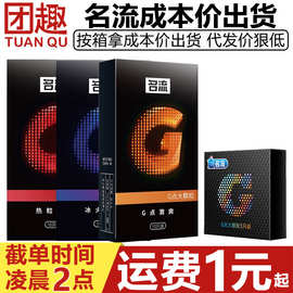 名流G点大颗粒螺纹安全套3只装10只装持久润滑避孕套成人计生用品
