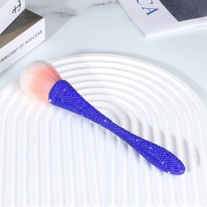 Nuevo diamante incrustado pequeña cintura polvo suelto maquillaje cepillo de gran tamaño solo pelo suave cepillo de uñas rubor cepillo herramientas de belleza