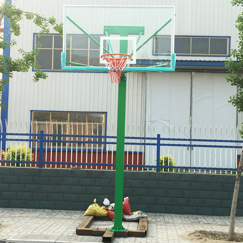Fabricante de rack de baloncesto de tubería cuadrada en forma de T tipo elevador al aire libre enterrado rack de baloncesto estándar de entrenamiento doméstico para adultos