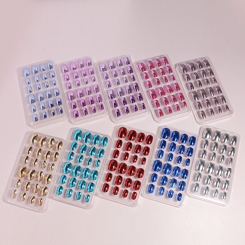 Collection of Multi-color Electroplating Large Children's Wearing Nail Patch European and American Nail Patch Foreign Trade Fake Nail Patch