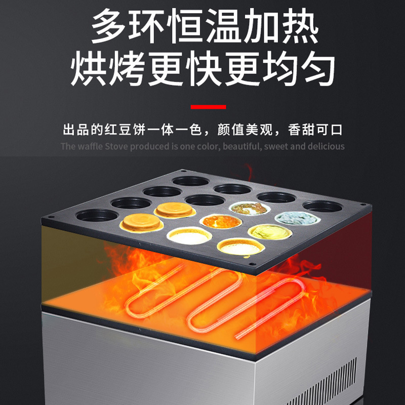 鸡蛋汉堡机摆摊商用台湾红豆饼机器电热不粘锅车轮饼机器小吃设备|undefined