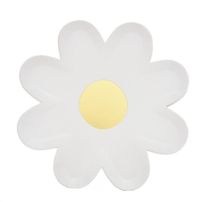 New shaped flower seven-inch plate birthday holiday disposable tableware party atmosphere layout paper plate factory supply