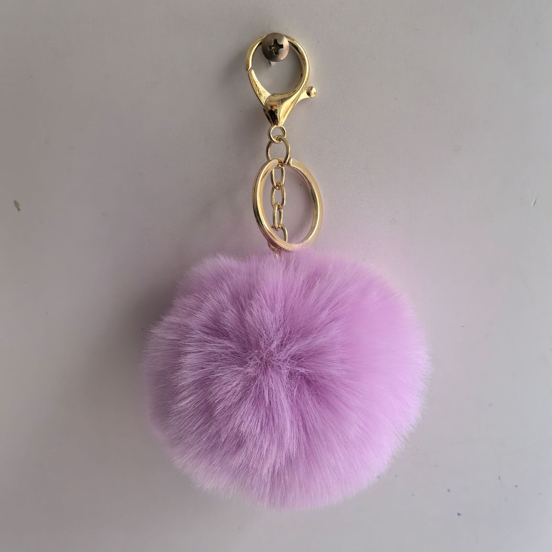 Llavero colgante de bola de piel sintética estilo Rex