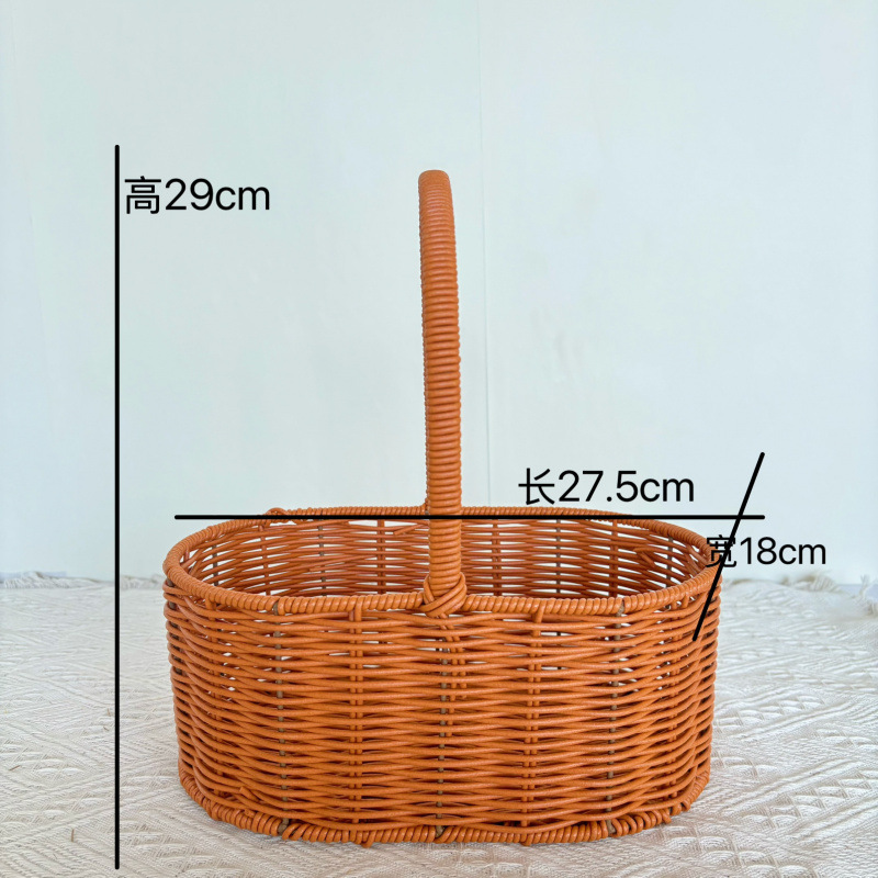 플라스틱 가르시니아 브라운 직선 타원형 꽃바구니