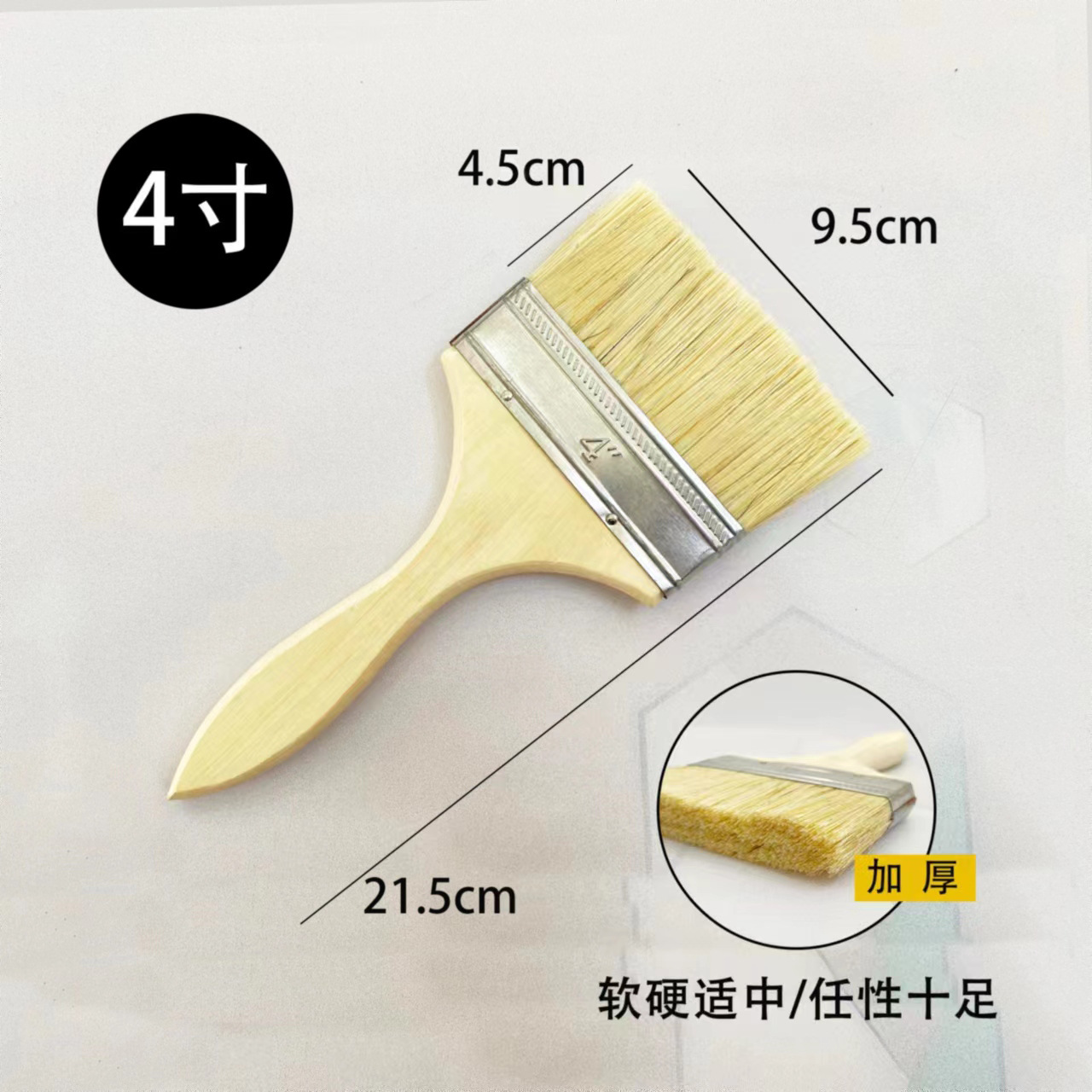 Cepillo de cerdas de cerdo con mango de madera, cepillo para barbacoa, cepillo de limpieza marina grueso para eliminar el polvo, cepillo pequeño para pintar y decorar, venta al por mayor del fabricante