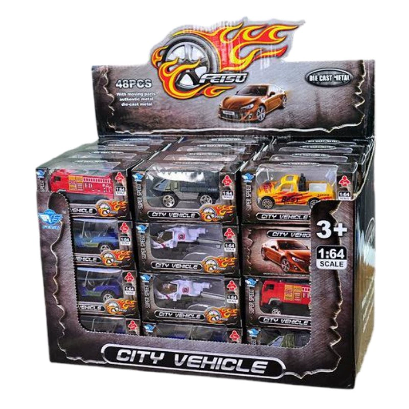 Die-cast Alloy Car Model, Realistic Metal Toy, 1:64 Scale, Mini Construction & Military Styles