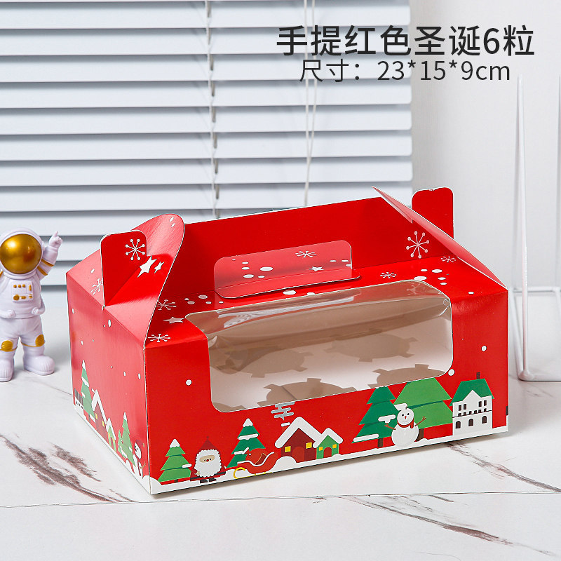 Caja de cupcake portátil cupcake transparente ventana pequeña taza de pastel de la tarde té tarta caja de embalaje de postre