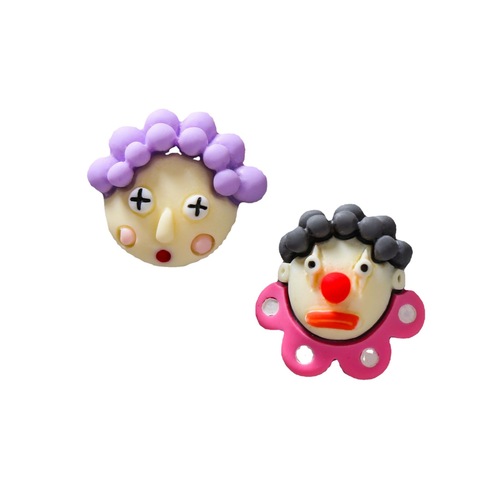 10pcs DIY Crafts Resin accessories cartoon clown phone case decoration sticker hair accessories hairpin diy jewelry handmade materials