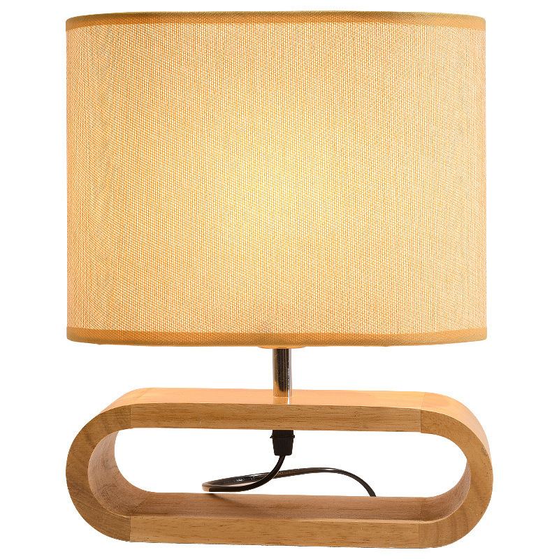 Lámparas de escritorio de telas nórdicas creativas luces de atmósfera luces decorativas de cabezal de cama dormitorio regalos de madera lámpara de noche