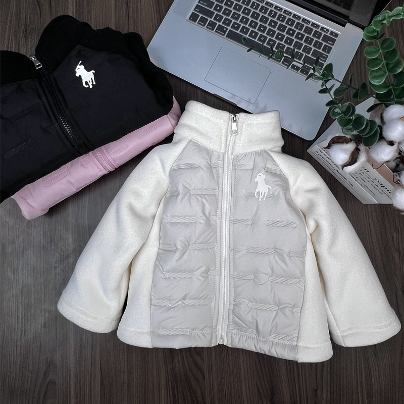 Beige spliced ​​cold-proof cotton jacket