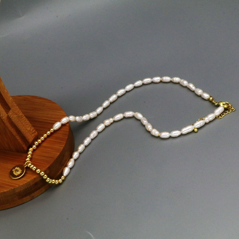 24g Weight Copper Pendant Material Pendant Necklace Classification Freshwater Pearl Chain Material 1 Piece Quantity Daily Occasion Freshwater Pearl, Copper Material Devil's Eye, Heart Shape, Lock Pattern Women's Gender Beaded Design Elegant, Religion Style Freshwater Pearl Copper Beaded Devil's Eye Heart Shape Lock Pendant Necklace 4