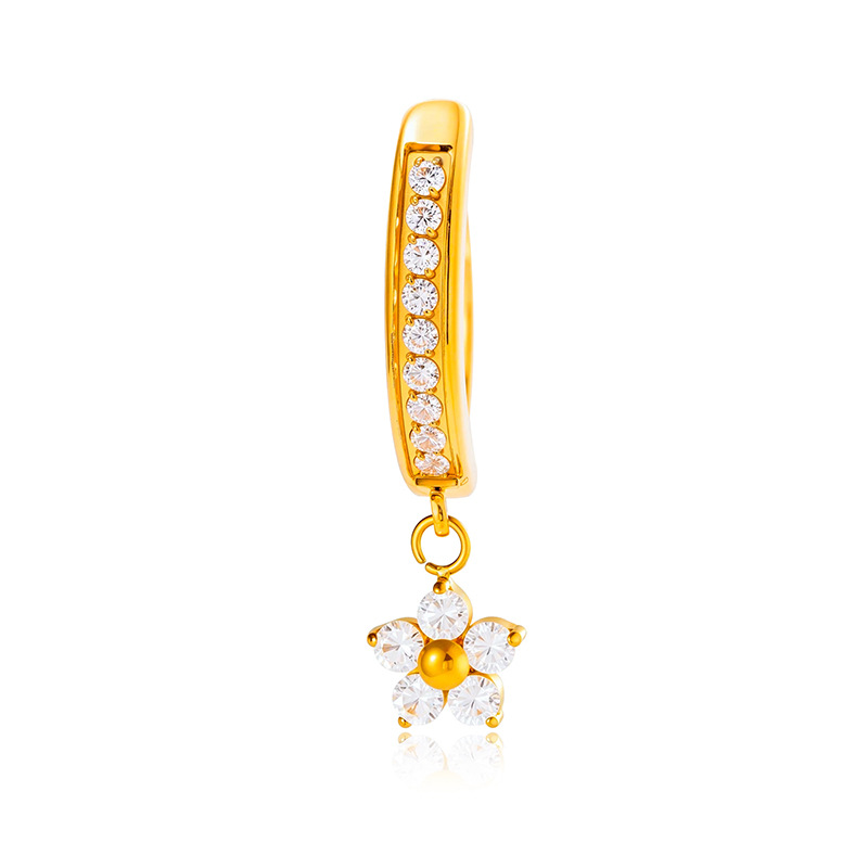 Blumen-bauchnabelpiercing Aus Titanlegierung Mit Anhänger_voghion.com