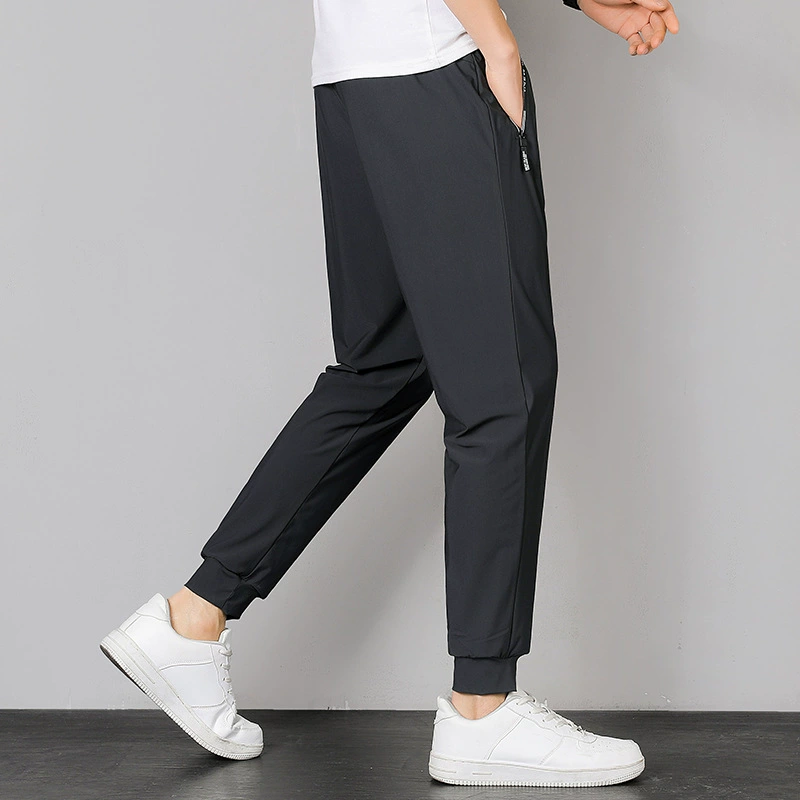 Мужские летние шелковые дышащие тонкие спортивные быстросохнущие trousers для отдыха