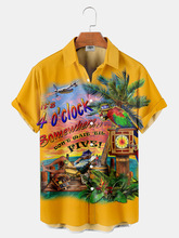 獨立站跨境熱銷男士沙灘度假襯衫 3D數碼印花創意圖案短袖襯衫