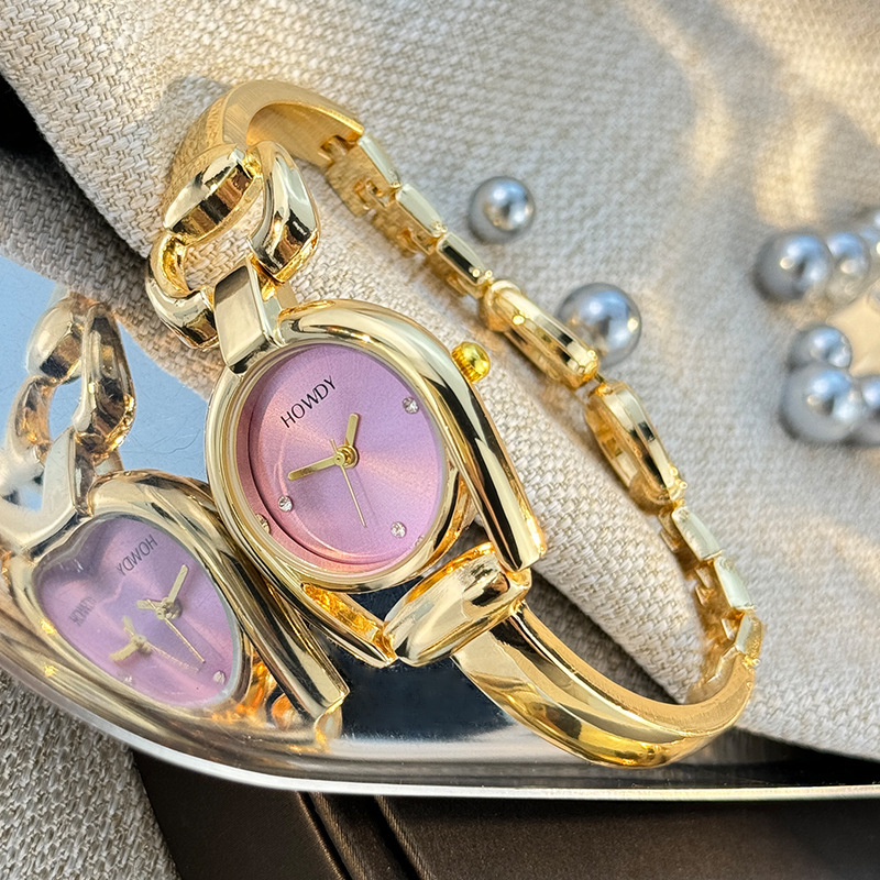 Quartz Movement Round Pattern Vintage Style Classic Style Round Single Folding Buckle Quartz Watch Women's Watches