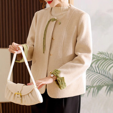 中年妈妈秋装毛呢外套2025新款中老年女阔太太春秋新中式国风上衣