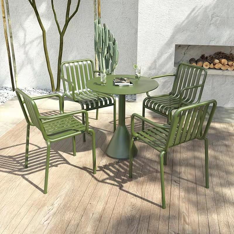 Outdoor Metal Dining Table and Chairs, Cafe Milk Tea Shop, Open-Air Small Round Table, Courtyard Balcony Waterproof Iron Table and Chair Set Outdoor Metal Dining Table and Chairs, Cafe Milk Tea Shop, Open-Air Small Round Table, Courtyard Balcony Waterproof Iron Table and Chair Set