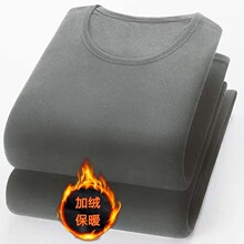跨境专供厂家批发秋冬季新款潮流青年圆领加绒休闲运动透气宽松长