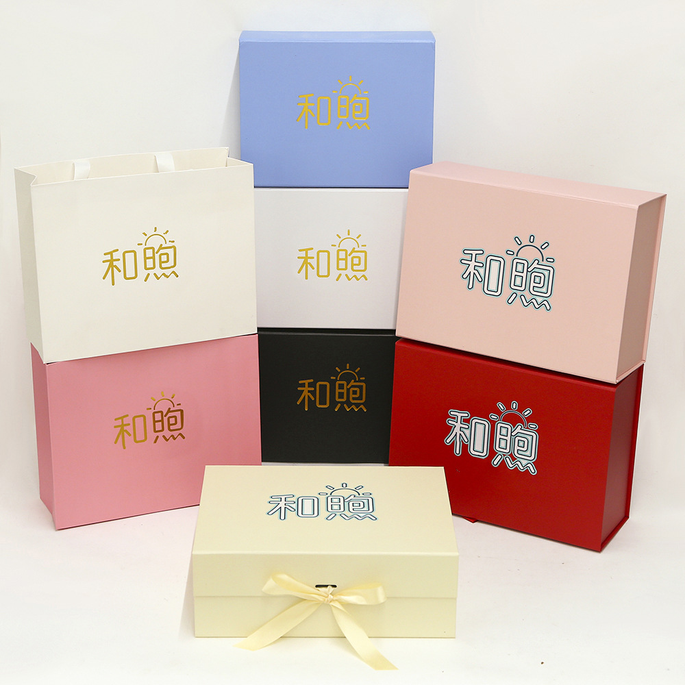 Una pieza plegable muestra puede fijar logotipo impresión en color caja de regalo estampado caja de regalo puede fijar el estilo de caja en stock
