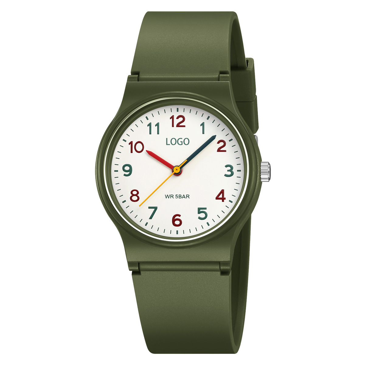 Reloj de cuarzo digital de contraste personalizado 50 metros de reloj de fiesta de estudiantes impermeable silencioso mientras camina simple reloj de tendencia personalizado