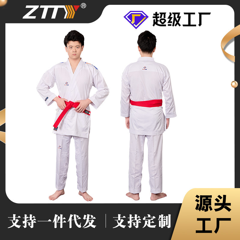 ZTTY fábrica ropa de karate personalizada algodón puro niños adultos hombres y mujeres ligeros kárate entrenamiento profesional ropa de competición