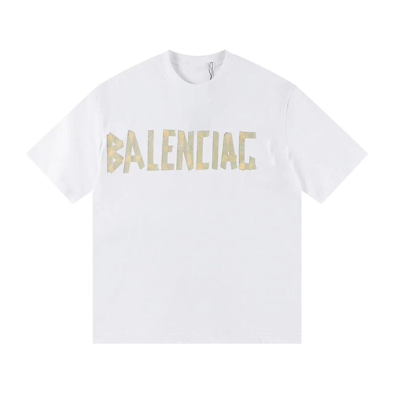 High-End Version 300g B Brand 25Ss Paris Yellow Tape Bandage Print Short-Sleeve Distressed Unisex Masking Tape T-Shirt High-End Version 300g B Brand 25Ss Paris Yellow Tape Bandage Print Short-Sleeve Distressed Unisex Masking Tape T-Shirt