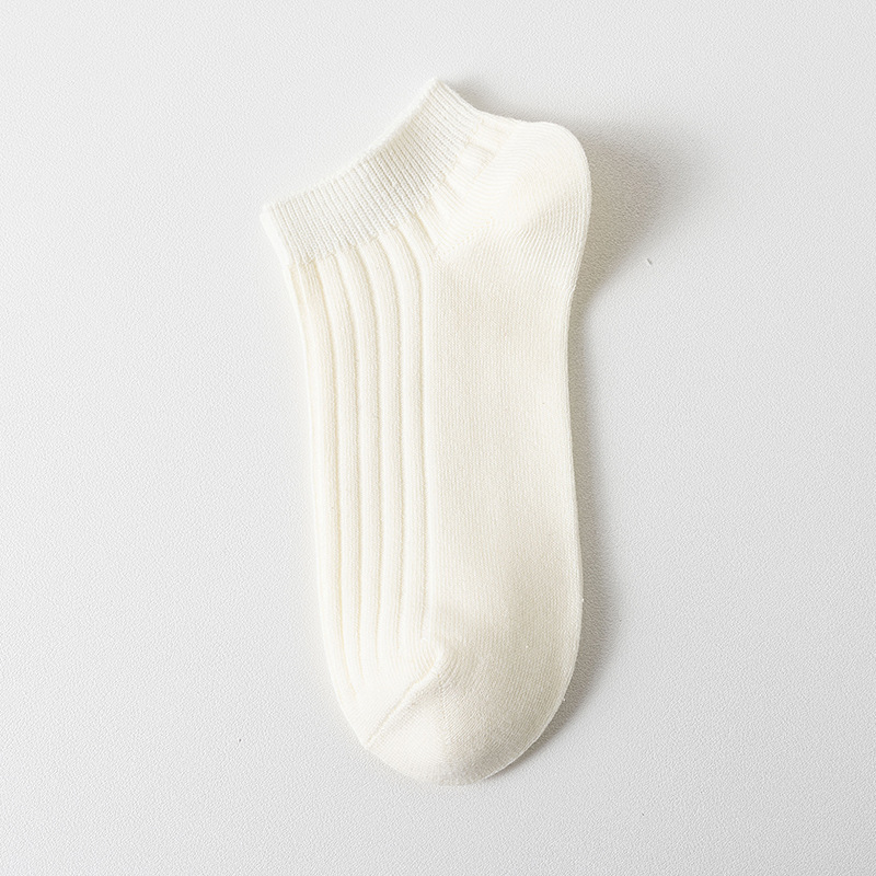 Calcetines de algodón de color sólido fino de verano para mujer Calcetines de color básico japonés de doble aguja calcetines de mujer de corte bajo