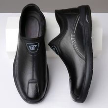 2025春秋新款男士日常休闲皮鞋批发男软皮软底套脚单鞋男一脚蹬